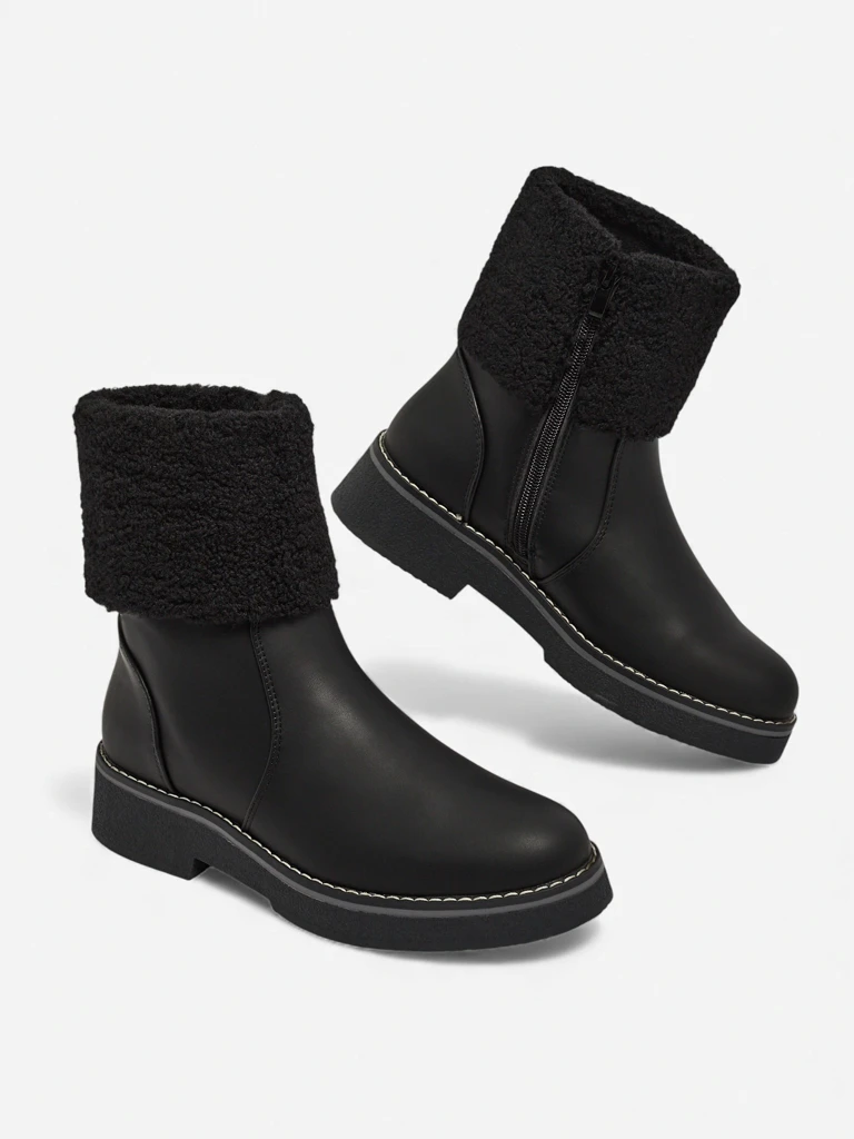 Luna Damenstiefeletten Schwarz Leder Elegant für den Winter