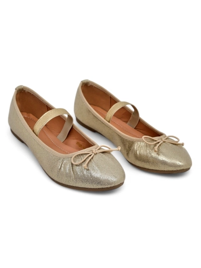 Royalfashion Glänzende Damenballerinas mit einer Schleife und elastischem Safte