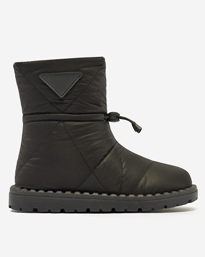 Schwarze gesteppte Damen-Schneestiefel mit flacher Sohle Ferri - Footwear