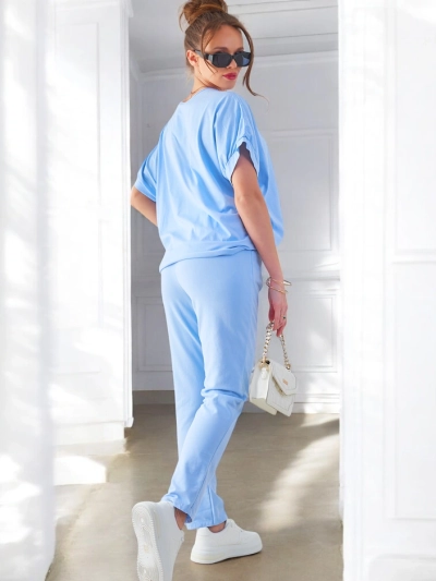 Роялфешн Жіночий комплект з бавовни з коротким рукавом та прямими штанами