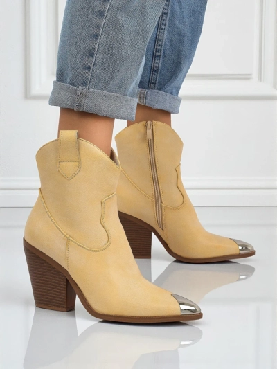 Cowboystiefel für Damen mit Absatz und dekorativer Spitze Glacier Fang