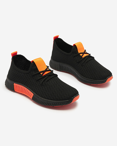 Schwarze Damen-Sportschuhe mit orangefarbenen Einsätzen Keteti - Schuhe