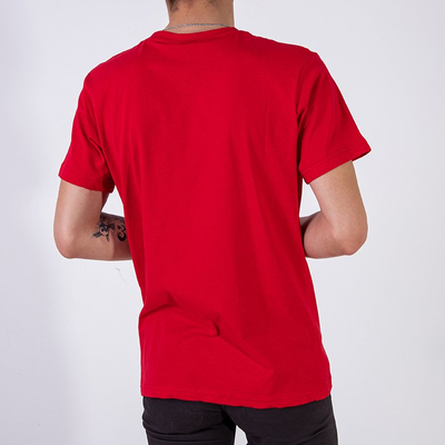 Herren Red Cotton T-Shirt - Kleidung