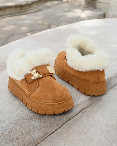 Royalfashion Damen Kurzstiefel a'la Schneestiefel Dobis