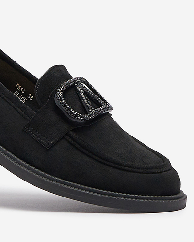 Schwarze Damen Mokassins mit Ornament Fogras- Footwear