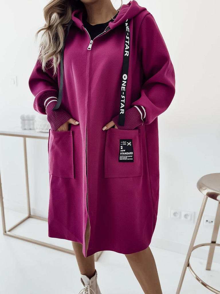 Royalfashion Knielange Damenmanteljacke in lila