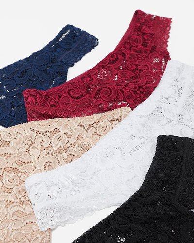 Tanga-Höschen aus Spitze für Damen im Set 5 / Packung - Unterwäsche