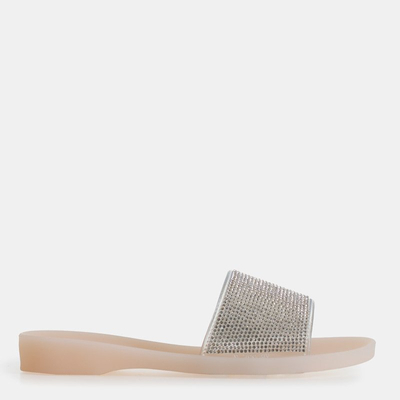 Beige Gummihausschuhe für Damen mit Zirkonia Niamh - Schuhe