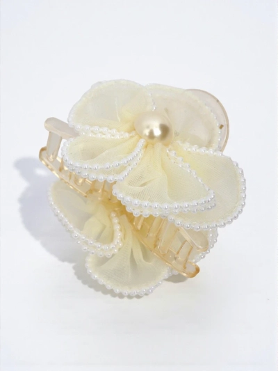 Royalfashion Haarspange mit Perlen und Tüllblume