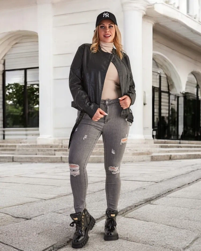 Royalfashion Damen Öko-Leder Ramones Jacke