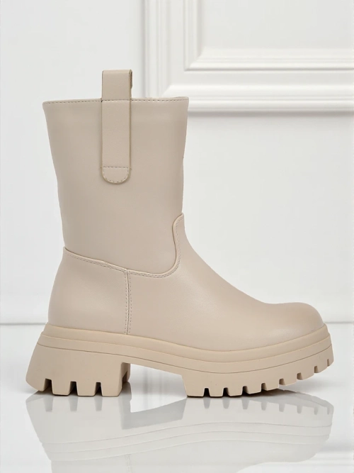 Вищі ботильйони жіночі еко шкіряні Scarlet Mist