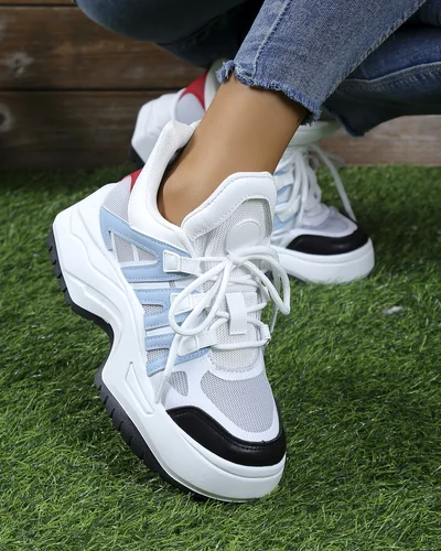 Royalfashion Damen sportliche Sneakers auf dickerer Sohle Loness