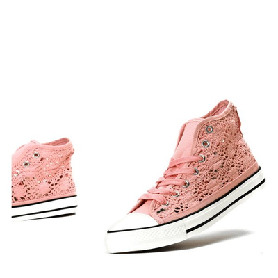 Rosa Turnschuhe mit Spitzenbesatz Viven - Footwear