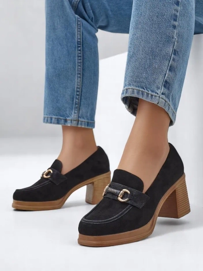 Royalfashion Damen-Loafer mit Blockabsatz Apareus