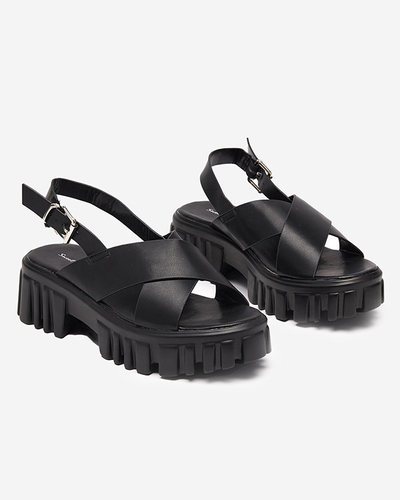 Schwarze Damensandale auf massiver Otida-Sohle - Footwear