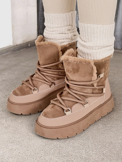 Жіночі сніжні чоботи з шнурівкою Royalfashion Liloz