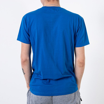 T-Shirt aus Kobaltbaumwolle für Herren, verziert mit einem Aufdruck und der Aufschrift - Kleidung