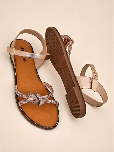 Royalfashion Damen Sandalen mit dekorativen Zirkonia Bella Shine