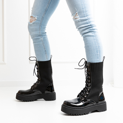 Schwarze Taschen mit elastischem Einsatz Kukizo- Footwear
