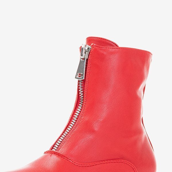 Rote Stiefeletten für Damen mit flachem Absatz Klyunia - Footwear