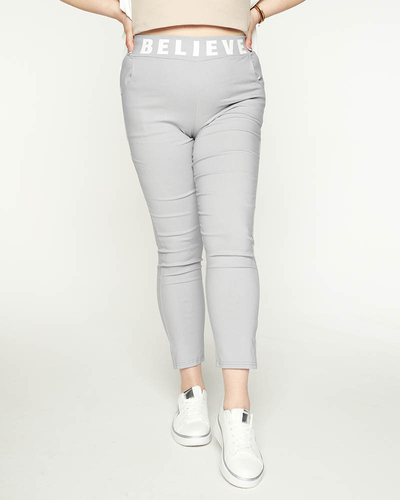 Damen-Stoffhose mit hellgrauem Schriftzug - Bekleidung