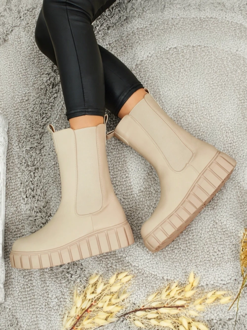 Високі жіночі ботильйони з екошкіри Livora