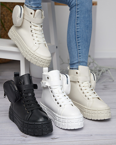 Damen Sportschuhe aus Öko-Leder in Weiß Kolibs- Footwear