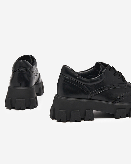 Чорні жіночі черевики на шнурівці Uneri