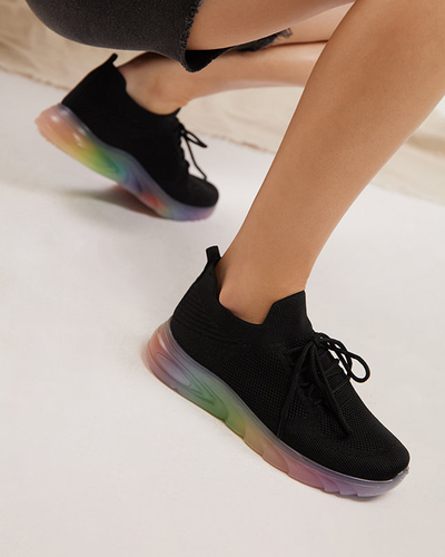 Schwarzer Damen-Sportschuh mit Afin-farbiger Sohle- Schuhe