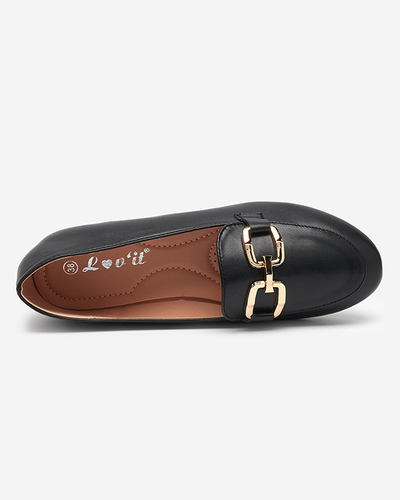 OUTLET Schwarze Öko-Leder-Slipper für Damen Kesine - Schuhe