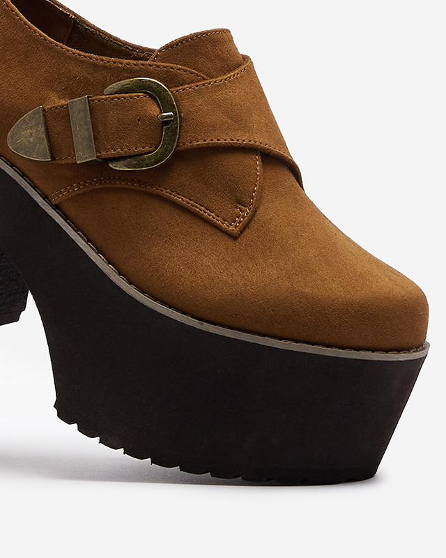 Braune Damen Halbschuhe mit hohem Absatz Kiacca- Footwear