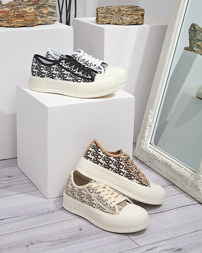 Gemusterte Damen-Sneaker auf Plateau in Weiß Berika - Schuhe