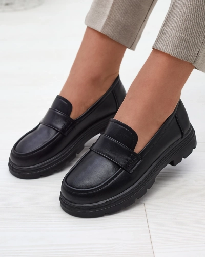 Schwarze Mokassins aus Öko-Leder für Damen Raffive - Footwear