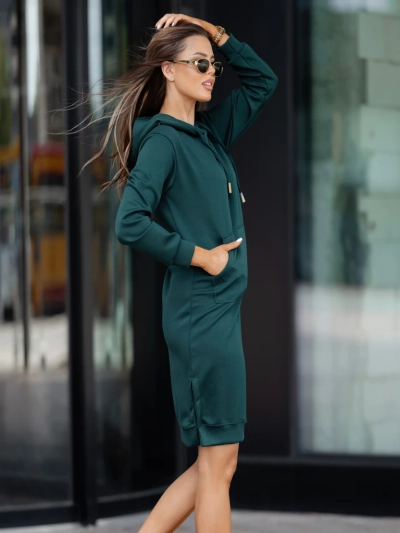 Royalfashion Viskose-Sweatkleid mit Kapuze