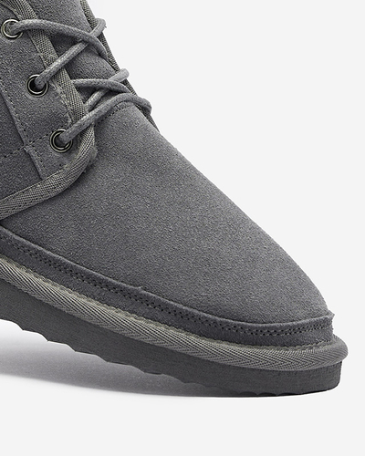 Graue Damen-Schneestiefel mit Fell Miusho - Schuhe