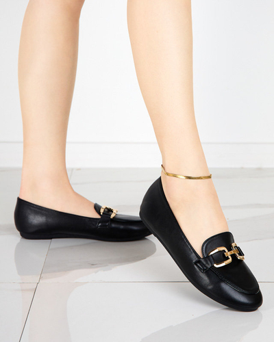 OUTLET Schwarze Öko-Leder-Slipper für Damen Kesine - Schuhe