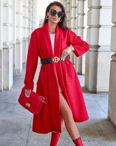 Дублянка Royalfashion Синя жіноча з поясом