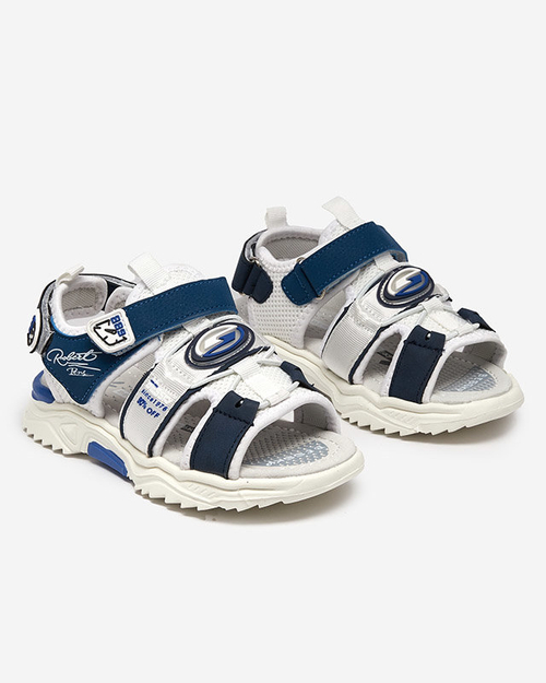 Білі та темно-сині босоніжки для хлопчиків з липучками Roser-Footwear