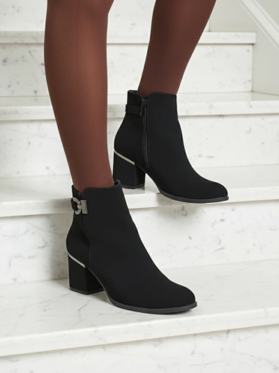 Damen Stiefeletten aus Öko-Leder mit Blockabsatz Ruvina