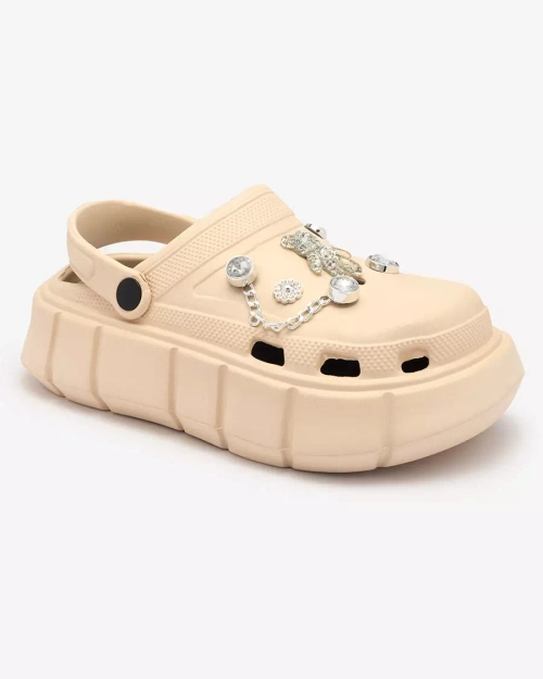 Жіночі гумові шльопанці Royalfashion бежеві Kooranza