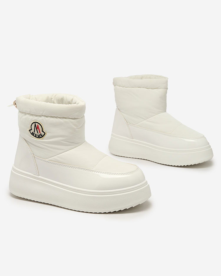 Royalfashion Damen Schlupf-Schneestiefel in weißer Farbe Ademra