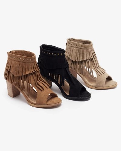 Damen Quasten-Sandalen in schwarz Dovsi- Footwear