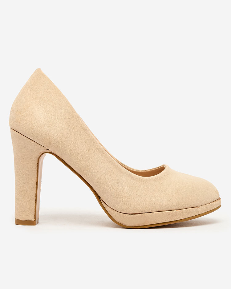 Royalfashion Beige Damen Öko-Wildleder Noepore Pumps
