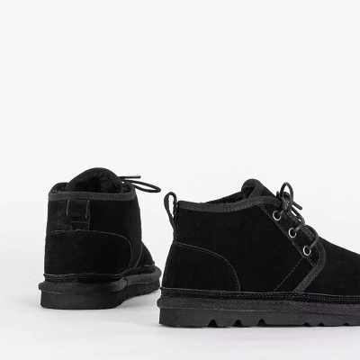 OUTLET Schwarze Kinder-Schnür-Schneestiefel Tibilis - Schuhe