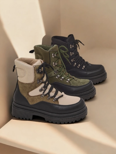 Royalfashion Damen Trapper Stiefel Savelly