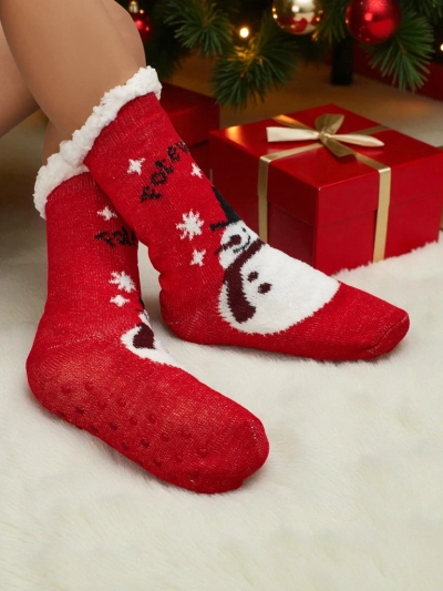 Aurora Damen Socken Rot Strick Weihnachten