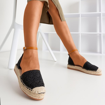 Schwarze Espadrilles mit durchbrochenem Asti-Obermaterial - Schuhe