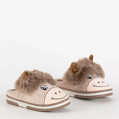 OUTLET Animmes beige Stierhausschuhe für Kinder - Schuhe