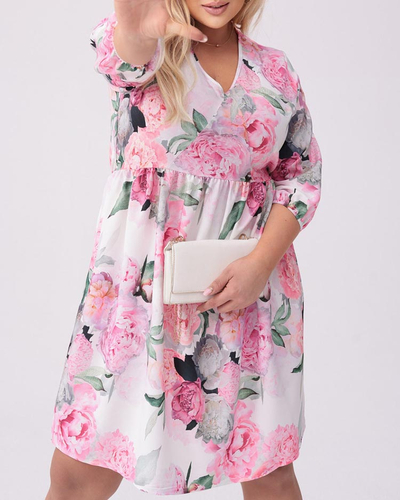 Royalfashion Knielanges Damenkleid mit Print PLUS SIZE