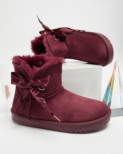 OUTLET Maroon Damen-Schneestiefel mit Schleife Rimms- Footwear